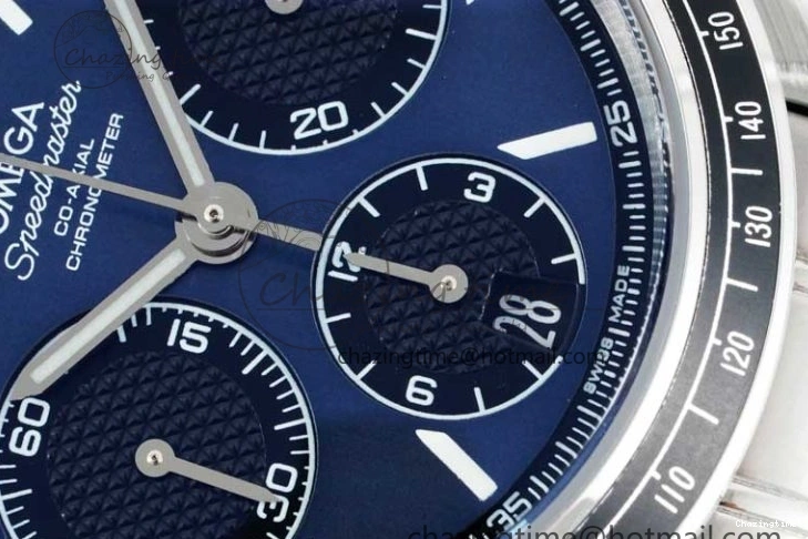 1222 UrbanChic Speedmaster Racing Master SS HKF Best Edition Blue Black Dial on SS Bracelet A 7808